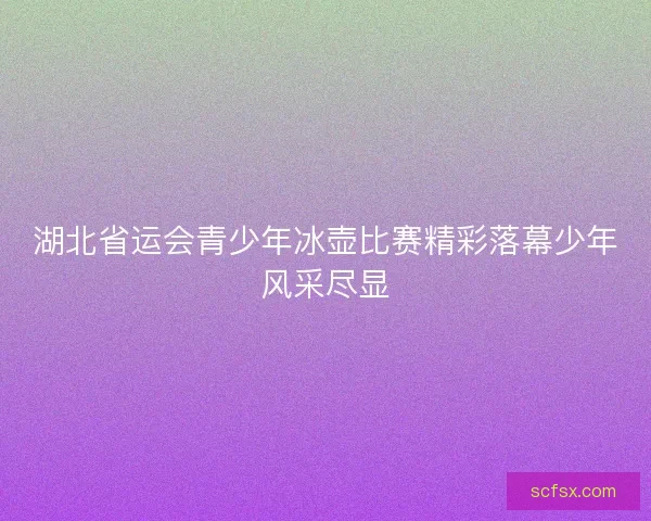 湖北省运会青少年冰壶比赛精彩落幕少年风采尽显 湖北省运会青少年冰壶比赛精彩落幕少年风采尽显