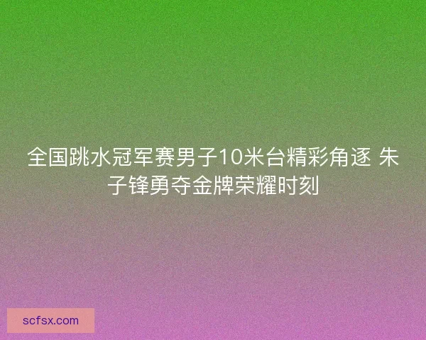 全国跳水冠军赛男子10米台精彩角逐 朱子锋勇夺金牌荣耀时刻