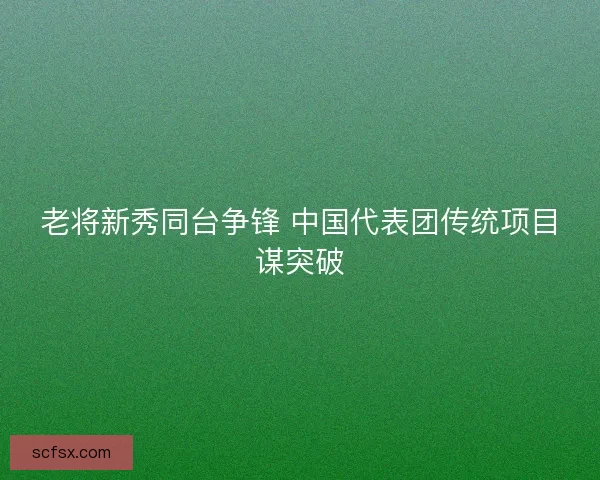 老将新秀同台争锋 中国代表团传统项目谋突破